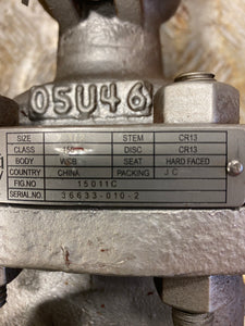 Space 15011C 2.5” 150 lb Cast Steel Gate Valve, CR13/HF Trim, OS&Y (Open Box)