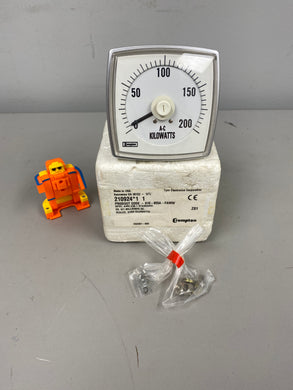 Crompton 016-055A-FAWW Panel Meter, 0-200 Kilowatts AC (New)