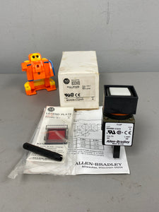 Allen-Bradley 800MB-CQ24R Series A 22.5 mm Square Pushbutton, Red Lens (New)