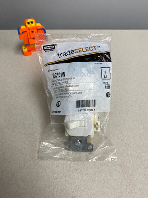 Hubbell RC101W Two Toggle Switches, 15A, 120V, White (New)