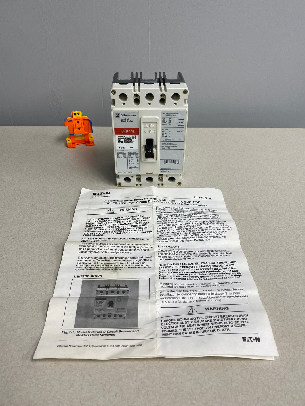 Eaton Cutler-Hammer EHD3030V Circuit Breaker (No Box)