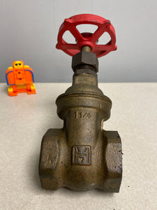 Milwaukee Valve 1-1/4" Brass Gate Valve Threaded FIG: 105 125-SWP 200W, (No Box)