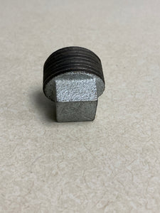 Galvanized Malleable Iron Square Head Plug, 5P912, 1" Pipe Size, MNPT Connection Type *Lot of (4)* (No Box)