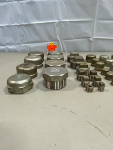 Assorted Lot of Stainless Steel Pipe Caps, *Lot of (33) Pcs* (New/Used)