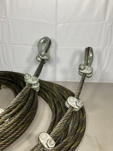 Bright Wire Rope/Cable 3/8" Dia. X 85' Length *Lot of (2) Cables* (No Box)
