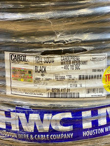 Houston Wire & Cable Company 12/4 SOOW, Black, 1000ft, *Lot of (1) 1000ft Reel* (Open Box)