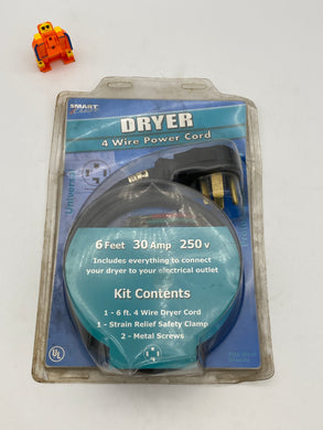 Smart Choice 5305510955 6FT 30A 250V 4-Wire Dryer Cord Plug (New)