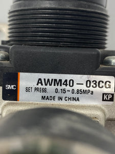 SMC AF40-03C-7-2 Filter, AWM40-03CG Mist Sep. Regulator Asy., CKDCHV2-10-J Check Valve (Used)