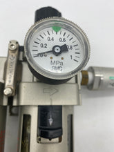 Load image into Gallery viewer, SMC AF40-03C-7-2 Filter, AWM40-03CG Mist Sep. Regulator Asy., CKDCHV2-10-J Check Valve (Used)