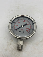 Load image into Gallery viewer, Grainger 4CFH5 Pressure Gauge, 0-160, 2-1/2&quot;, Stainless Steel, Liquid Filled, 1/4&quot;MNPT *Lot of (3) Gauges* (Open Box)