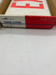 Cooper LPX60RWH Sure-Lites Poly. LED Exit Single Face Cover Red *Lot of (8)* (Open Box)