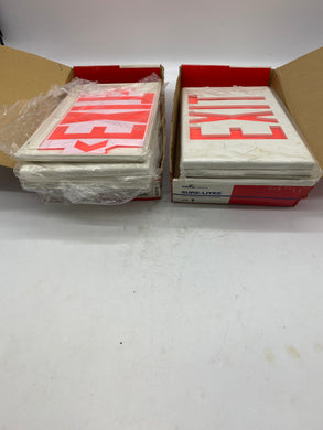 Cooper LPX60RWH Sure-Lites Poly. LED Exit Single Face Cover Red *Lot of (8)* (Open Box)
