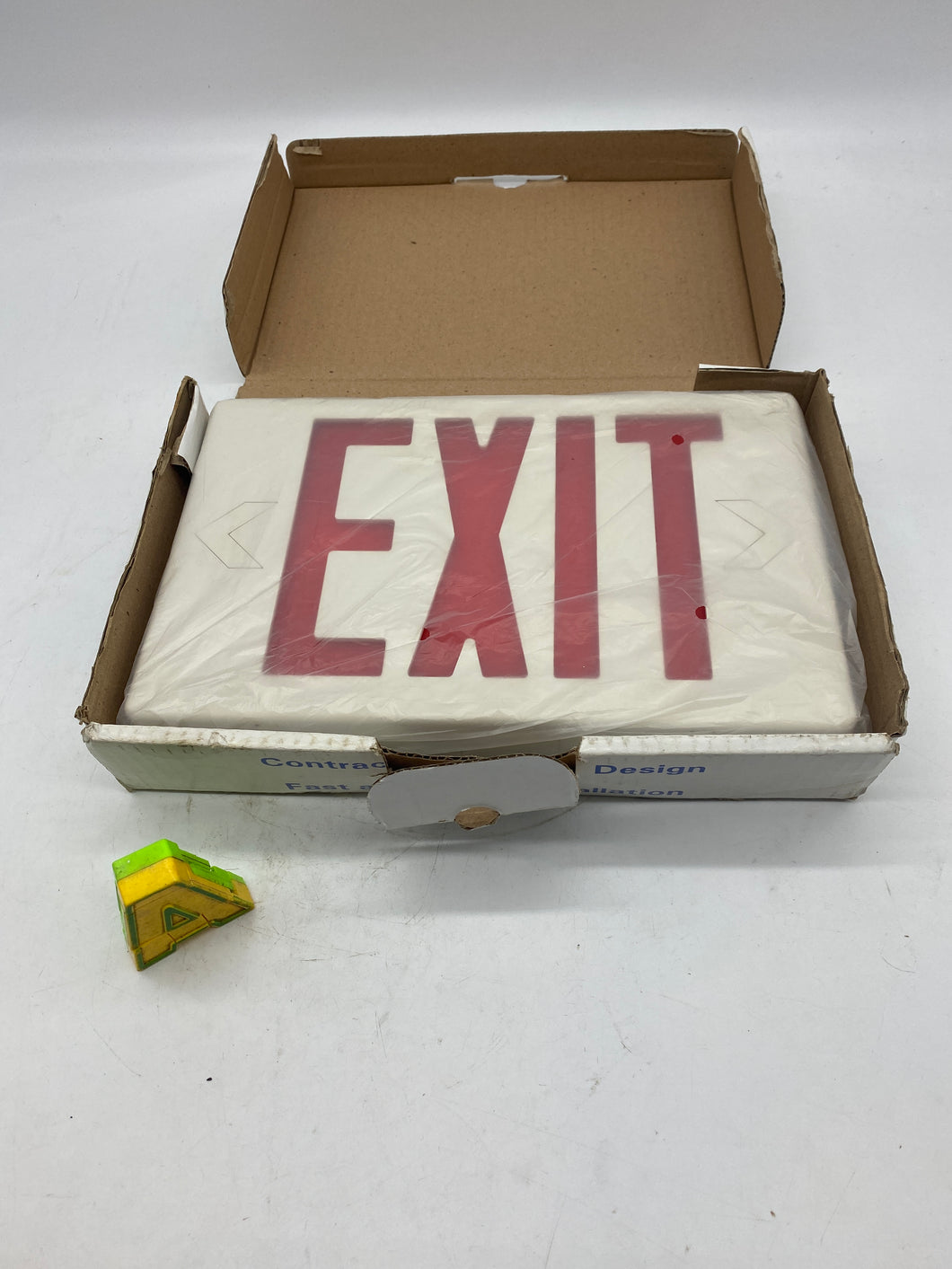 Red LED Exit Lighting Fixture w/ Battery Back-Up, 120V *Lot of (2)* (Open Box)