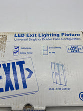 Load image into Gallery viewer, Red LED Exit Lighting Fixture w/ Battery Back-Up, 120V *Lot of (2)* (Open Box)