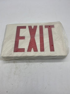 Red LED Exit Lighting Fixture w/ Battery Back-Up, 120V *Lot of (2)* (Open Box)
