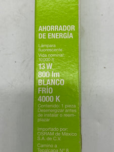 Osram Dulux S 13W=75W, White, 800 Lumens, 4000K *Lot of (7)* (New)