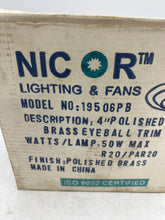 Load image into Gallery viewer, Nicor 19506PB 4" Brass Eyeball Trim, *Lot of (3)* (Open Box)