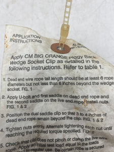Columbus McKinnon Big Orange Piggy Back Wedge Socket Clip (New)