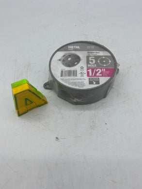 Metal 214-426 5 Hole Round Box, 1/2