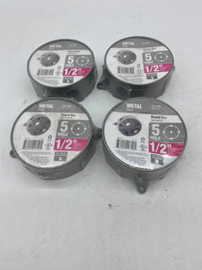 Metal 214-426 5 Hole Round Box, 1/2", *Lot of (4)* (New)