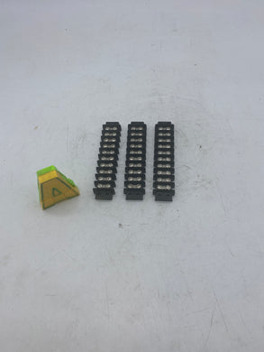 Cinch Double Row Terminal Strip, 10 Position, *Lot of (3)* (No Box)