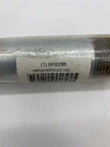 Grainger 6P828B 1" X 5" Galvanized Nipple *Lot of (3)* (New)