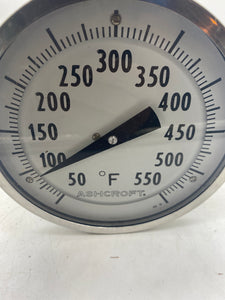 Ashcroft 50-EL-60-E-150-50/550F 5” EL Bi-Metal Thermometer, 50-550 Deg F (Open Box)