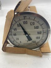 Load image into Gallery viewer, Ashcroft 50-EL-60-E-180-0/200F 5” EL Bi-Metal Thermometer, 0-200 Deg F (Open Box)