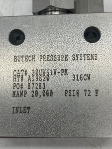 Butech 2OUV61V-PM Needle Valve, 20,000 PSI, *Lot of (2)* (Open Box- No Box)