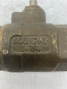 1-1/4" Bronze Ball Valve, 600 WOG, 600 CWP, No Handle, *Lot of (5)*  (No Box)