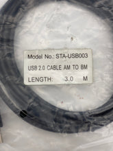 Load image into Gallery viewer, Nottrot STA-USB003 USB 2.0 AM to BM Cable, 3m (10ft), Black (New)