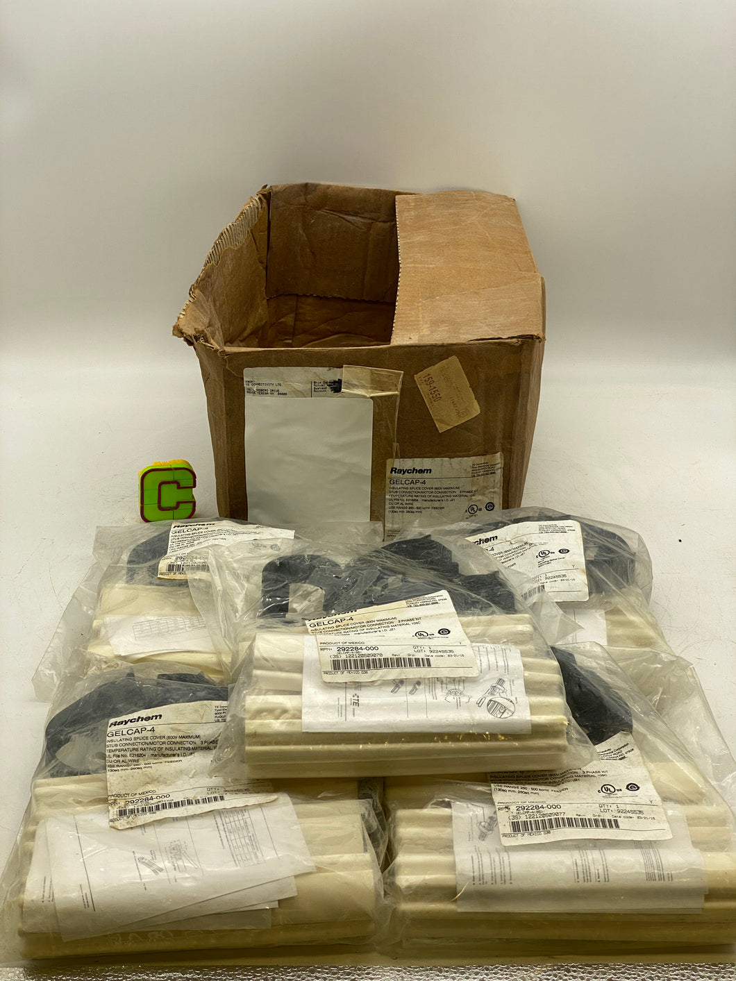 Raychem 292284-000 GELCAP-4-B5 Insulating Splice Cover, 600V Max *Box of (5)* (Open Box)