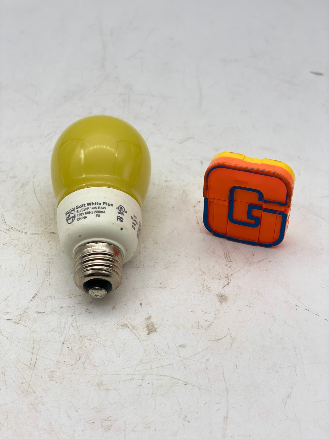 Philips Yellow EL/SWP 14W BAW 120V 60Hz 200mA, Self-Ballasted Light Bulb, *Lot of (17)* (No Box)