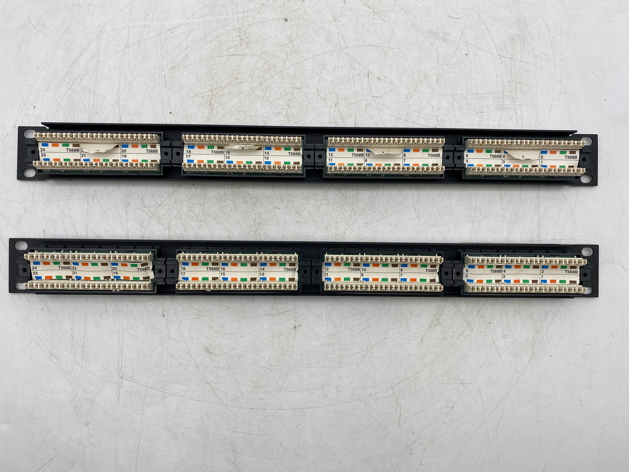AMP NetConnect 406330-1 T568B 24-Port Patch Panel, Cat. 5e *Lot of (2 ...