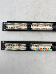 AMP NetConnect 406330-1 T568B 24-Port Patch Panel, Cat. 5e *Lot of (2)* (Used)