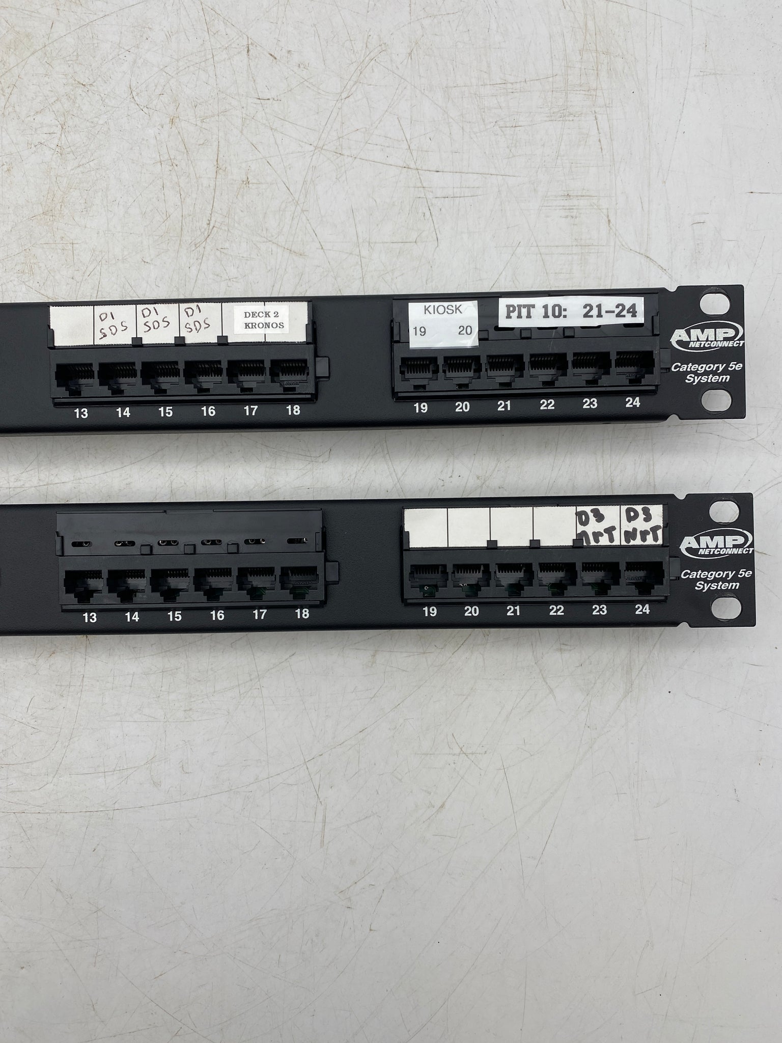 AMP NetConnect 406330-1 T568B 24-Port Patch Panel, Cat. 5e *Lot of (2 ...