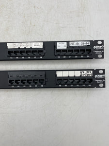 AMP NetConnect 406330-1 T568B 24-Port Patch Panel, Cat. 5e *Lot of (2)* (Used)