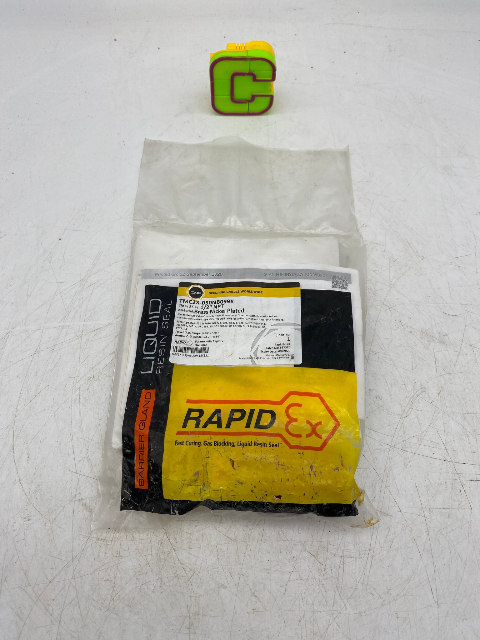 Cmp Rpidex CMP TMC2X-050NB099X RapidEx Metal Clad MC Cable Connector, 1/2