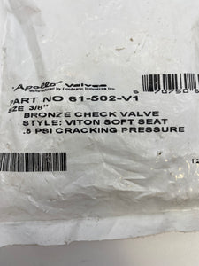 Apollo 61-502-V1 3/8" Bronze Check Valve (New)
