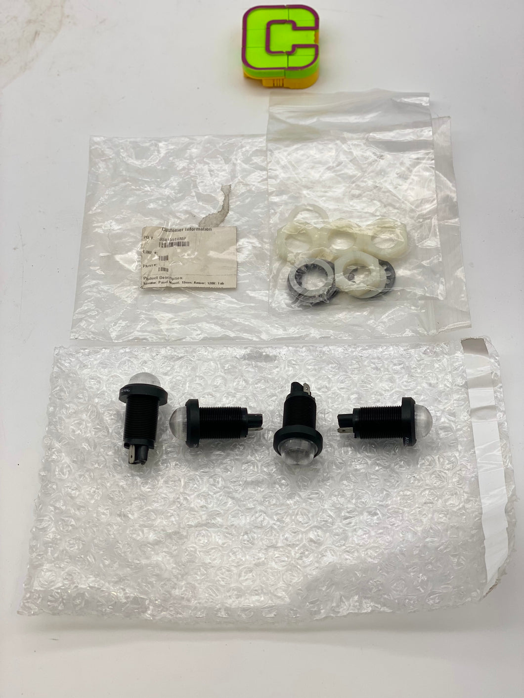 Panel Mount A120-VAC Indicator Light, Amber *Lot of (4)* (No Box)