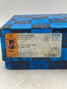 PFERD E178-7 PS-Forte Grinding Wheel 7"x1/4"x7/8” Steel Cast Iron *Box of (10)* (Open Box)