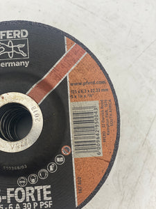 PFERD PS-Forte E125-6 A30 P PSF 5"x1/4"x7/8" INOX Stainless Grinding Wheel *Box of (10)* (Open Box)