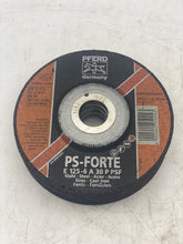 Load image into Gallery viewer, PFERD PS-Forte E125-6 A30 P PSF 5&quot;x1/4&quot;x7/8&quot; INOX Stainless Grinding Wheel *Box of (4)* (Open Box)