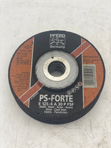 PFERD PS-Forte E125-6 A30 P PSF 5"x1/4"x7/8" INOX Stainless Grinding Wheel *Box of (4)* (Open Box)