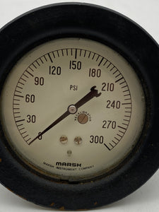 Marsh Bellofram H2058 3.5 1/4 NPT 0-300 PSI Pressure Gauge (Used)