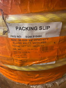 3/4" Nylon Rope, 3 Strand, 600' Spool, Yellow (Open Box)