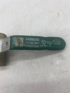 Hammond 8901, 1/4" Brass Ball Valve, 800 WOG (No Box)