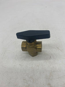 Brass Panel Mount Diverting Ball Valve,  1/4" FNPT (No Box)