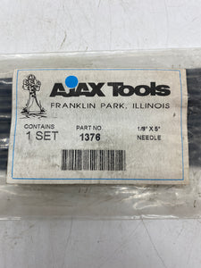 Ajax Tools 1376 Needle Set, 1/8' x 5", (19) Needles Per Package, *Lot of (4)* (Open Box)