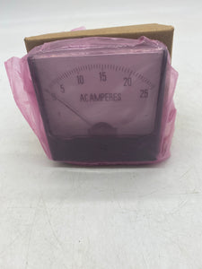Grainger 12G380 Analog Switchboard Panel Meter, 0-25 AC, 3.5” (Open Box)
